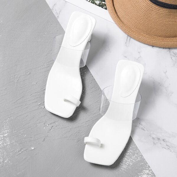 

Clear Toe Loop Thong Sandals, White