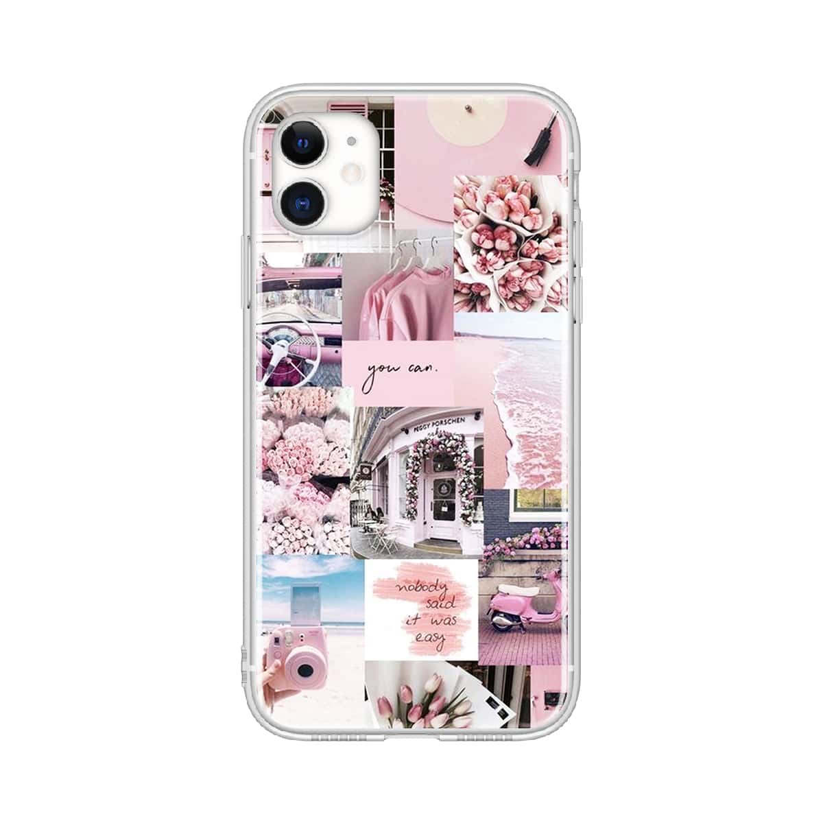 

Mix Pattern Phone Case, Pink