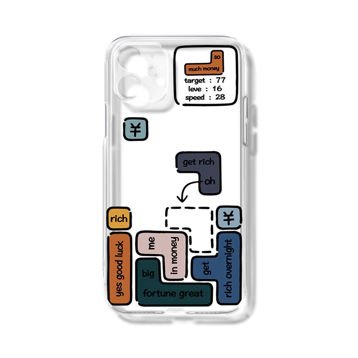 

Cartoon Print Phone Case, Clear