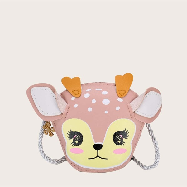 

Girls Cartoon Design Crossbody Bag, Pink