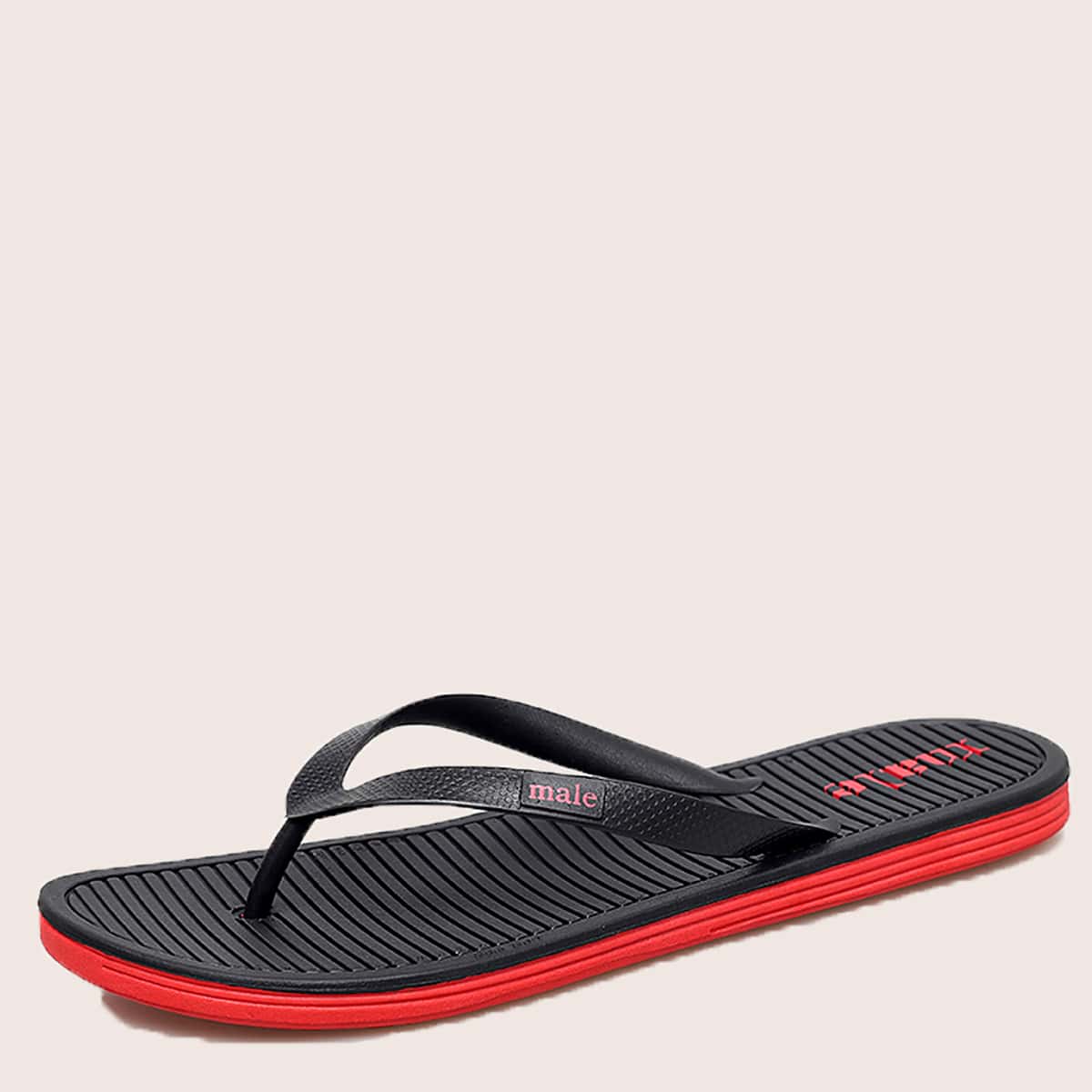 

Guys Letter Graphic Flip Flops, Black