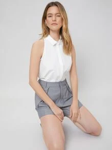 SHEIN 直筒款無袖襯衫