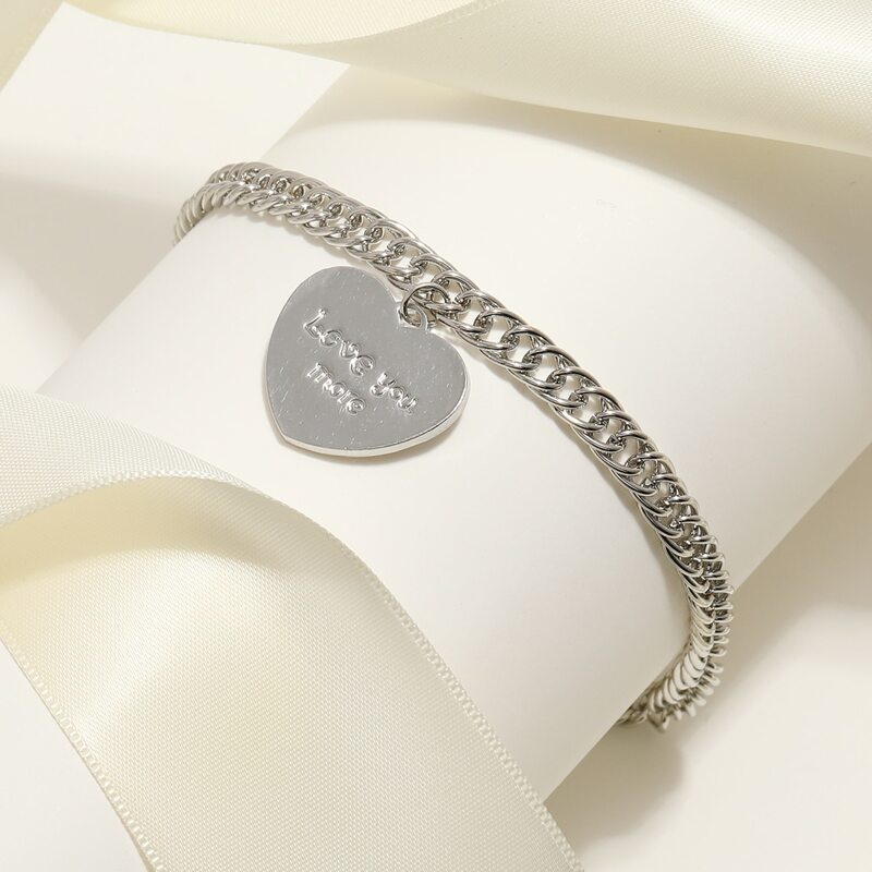 

Heart Chain Anklet, Silver