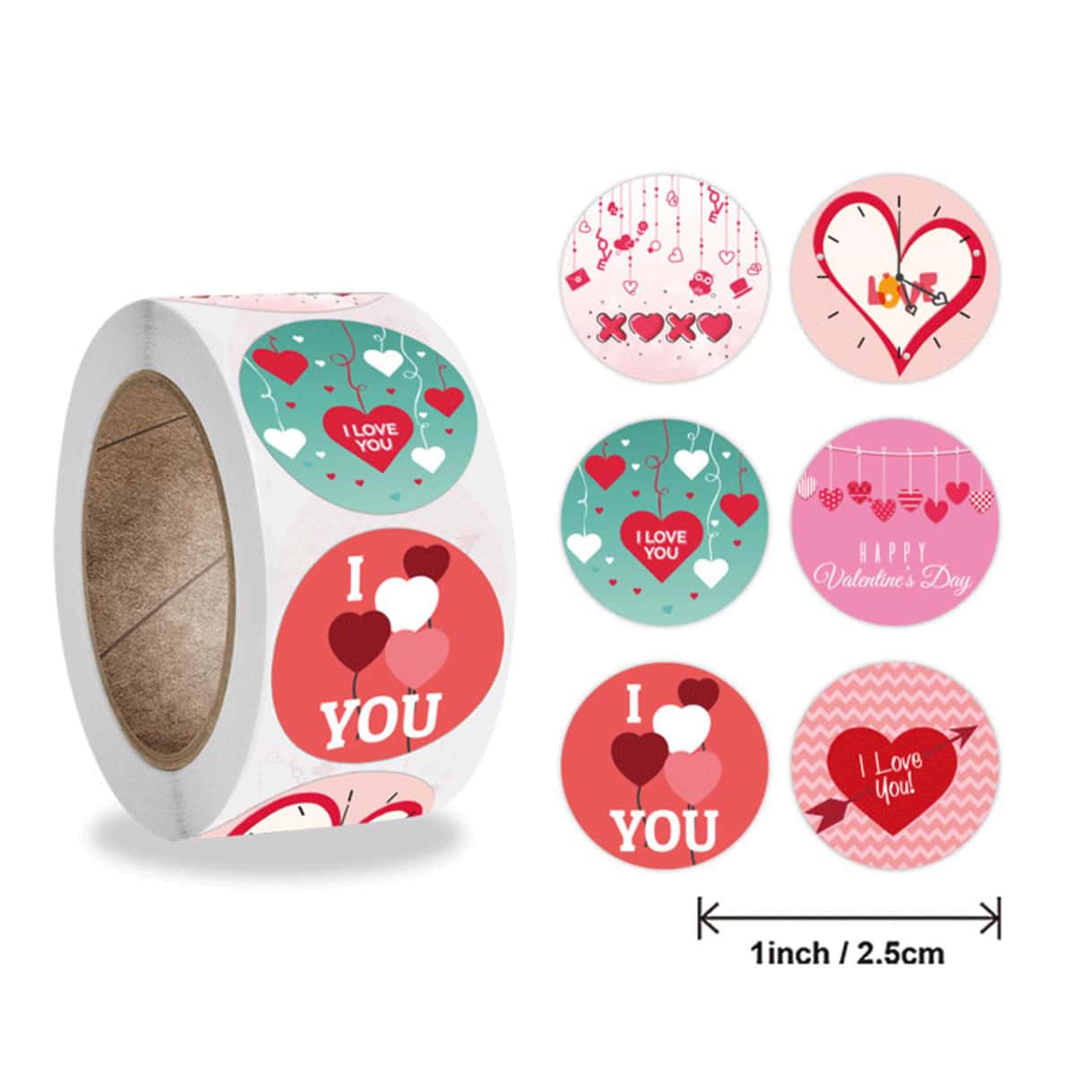 

500pcs Heart Sealing Sticker, Multicolor