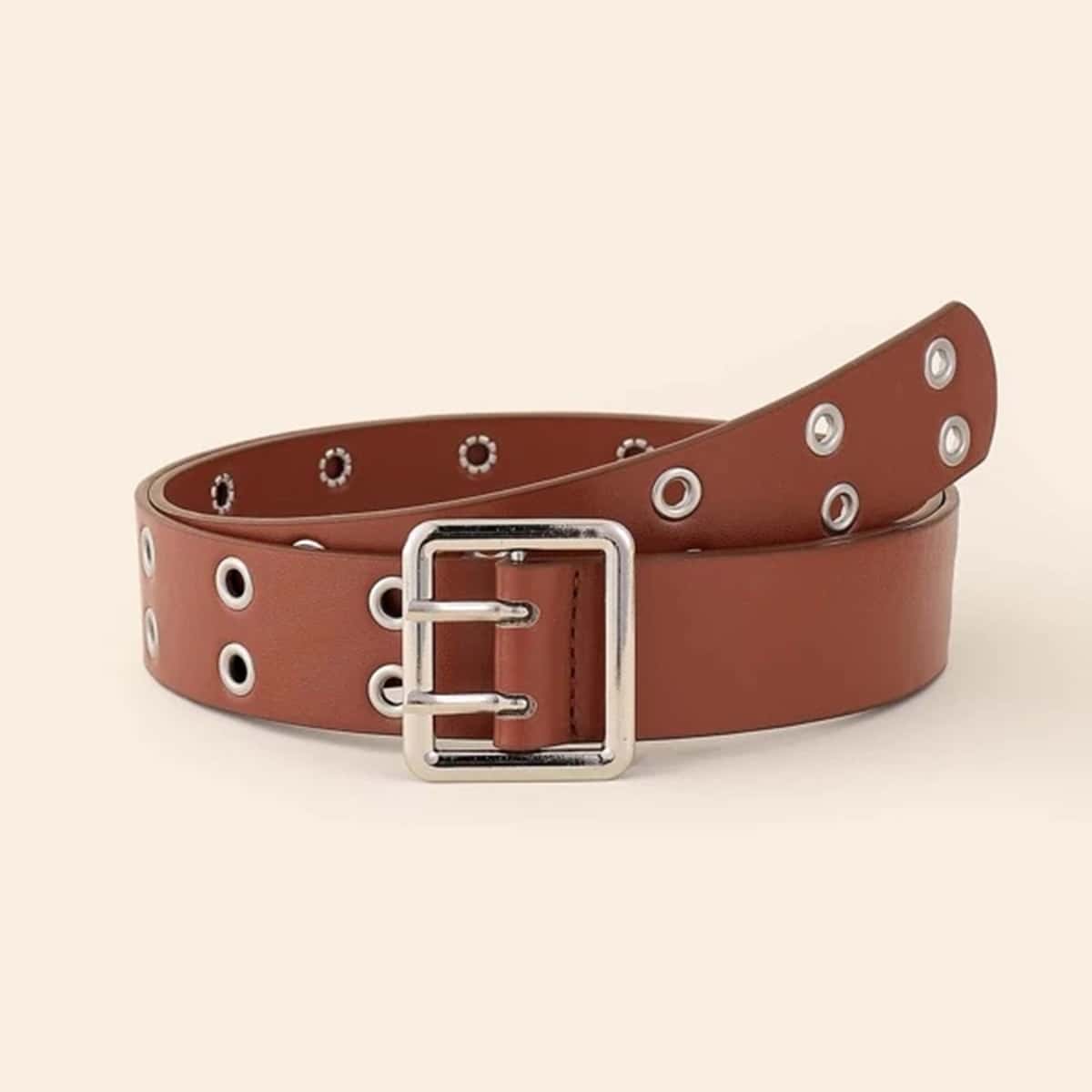 

Grommet Buckle Belt, Brown