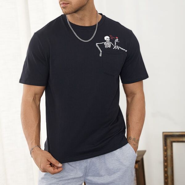 

Men Skull & Slogan Graphic Tee, Black