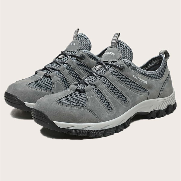 

Men Mesh Panel Hiking Shoes, Grey