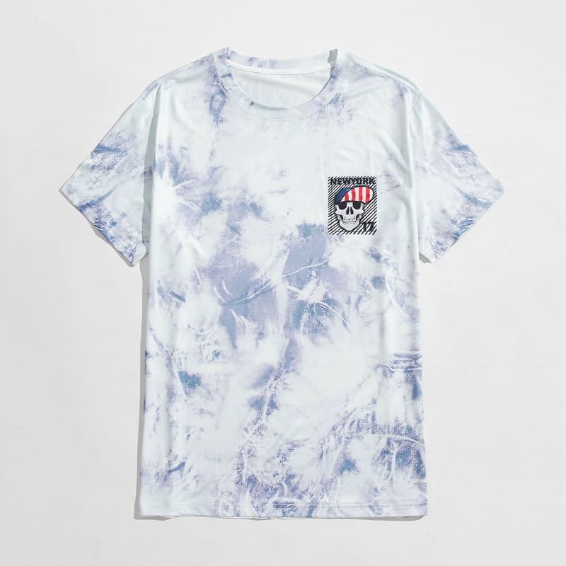 

Guys Skull Graphic Tie Dye Tee, Multicolor