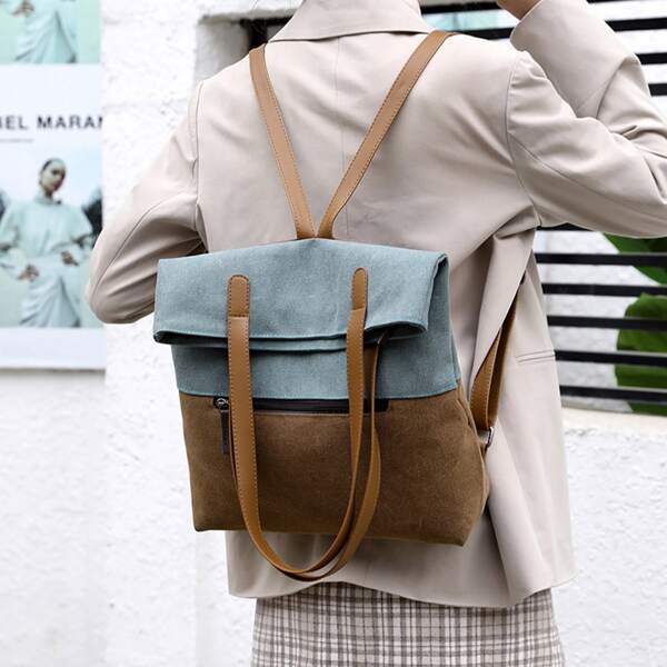 

Two Tone Convertible Backpack, Multicolor