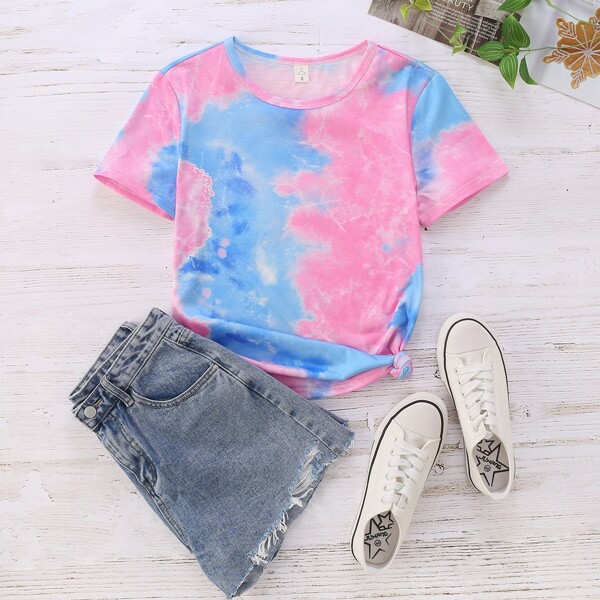 

Tie Dye Short Sleeve Tee, Multicolor
