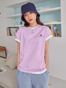 DAZY Áo thun Hoạt hình Giải trí - Màu Lilac Tím - Xem 2