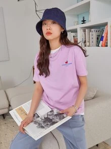 DAZY Áo thun Hoạt hình Giải trí - Màu Lilac Tím - Xem 3