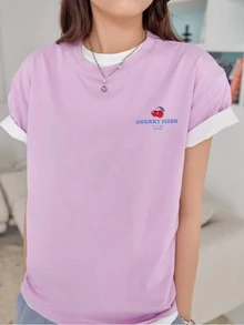 DAZY Áo thun Hoạt hình Giải trí - Màu Lilac Tím - Xem 7