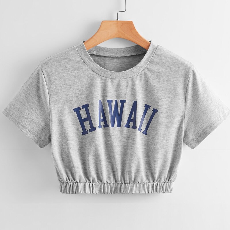 

Letter Crop Tee, Light grey