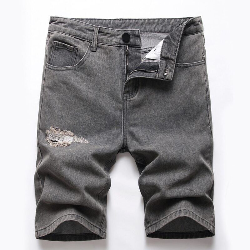 

Guys Ripped Slant Pocket Denim Shorts, Dark grey