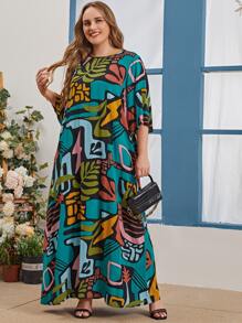 Mulvari 大码花卉印花连衣裙