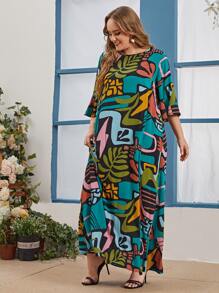 Mulvari 大码花卉印花连衣裙