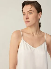 MOTF PREMIUM 100%  MULBERRY SILK GRADE 6A 19MM CAMI TOP - White - View 6