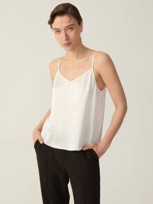 MOTF PREMIUM 100%  MULBERRY SILK GRADE 6A 19MM CAMI TOP - White - View 7