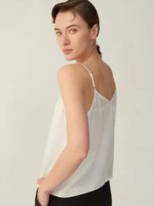 MOTF PREMIUM 100%  MULBERRY SILK GRADE 6A 19MM CAMI TOP - White - View 9