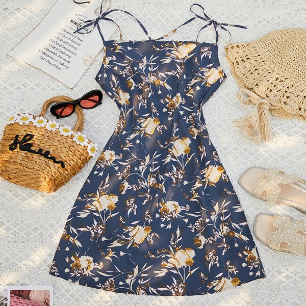 

Knot Shoulder Floral Cami Dress, Multicolor