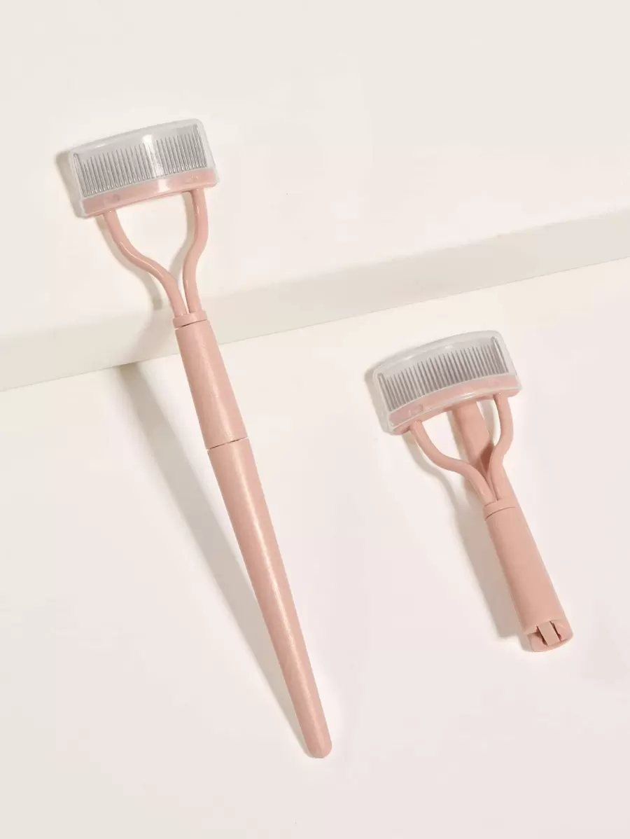 1pc Stainless Steel Eyelash Comb - Coral Pink - View 1