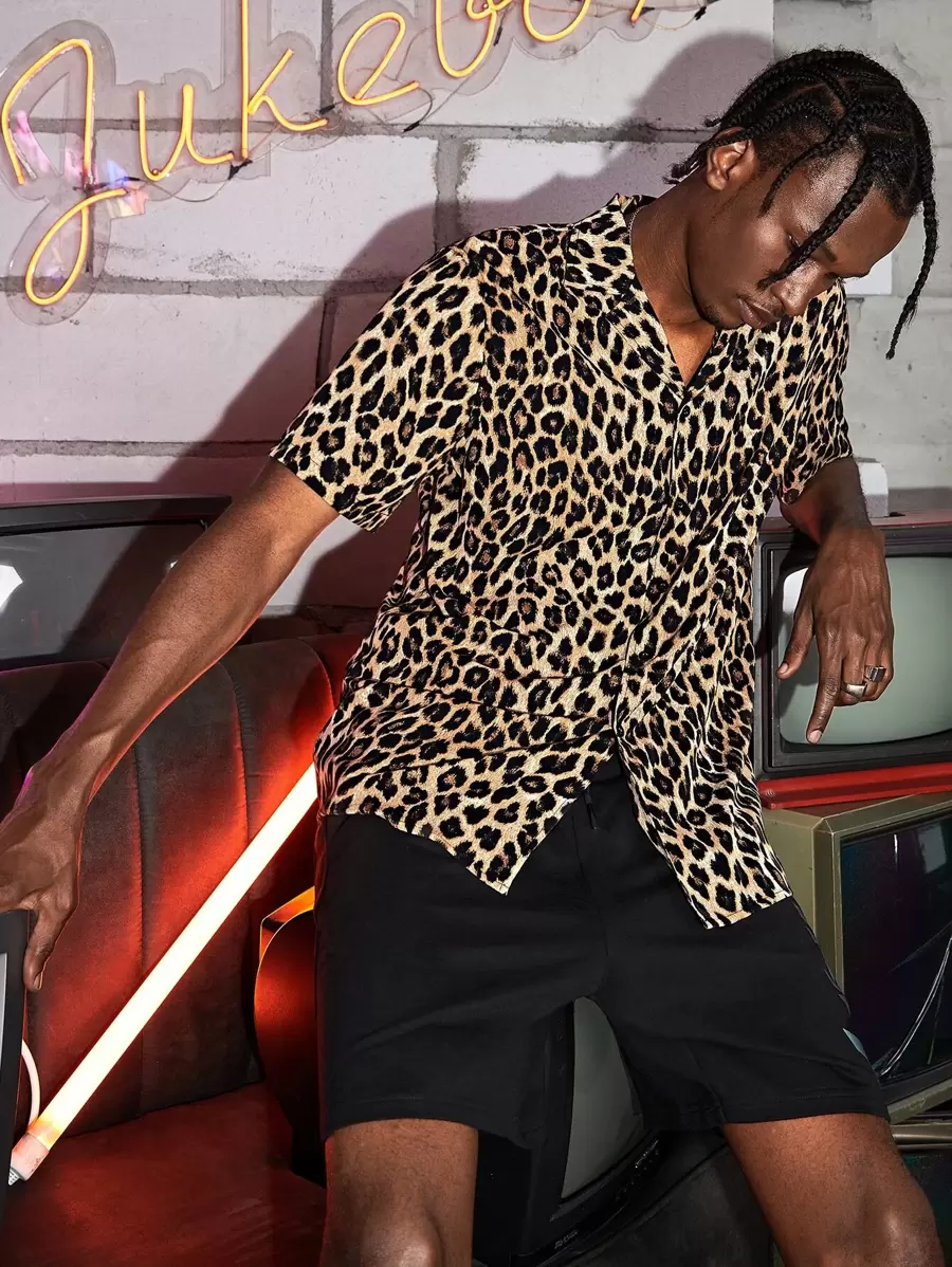 Manfinity VCAY Men Leopard Print Shirt - Multicolor - View 1