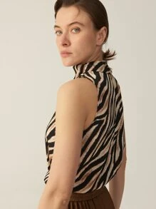 MOTF PREMIUM SILK GRADE 6A 19MM ZEBRA STRIPE TOP - Multicolor - View 7