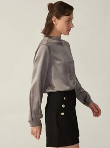 100% 19MM GRADO 6A MORA SEDOSO camisa - Bronce - Ver 8