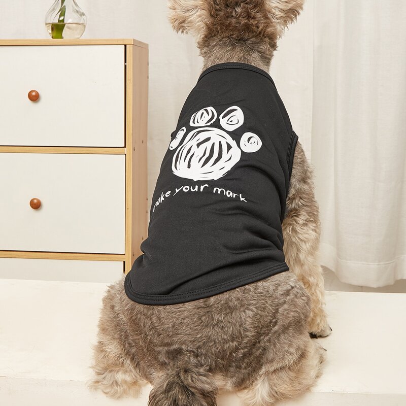 

Slogan Graphic Pet Tank Top, Black