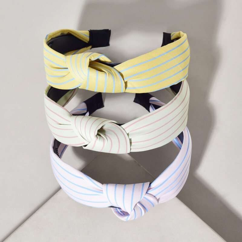 

3pcs Striped Knot Headband, Multicolor