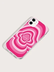 Capa de telefone com padrão de cogumelo - Rosa chiclete - Visão 2