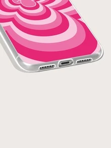 Capa de telefone com padrão de cogumelo - Rosa chiclete - Visão 3