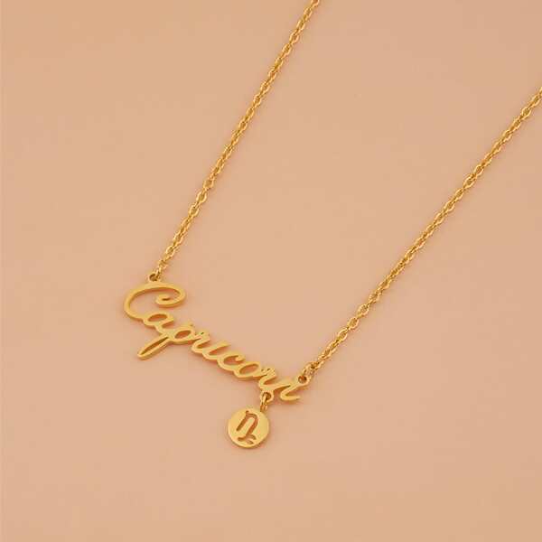 

Constellation Letter Charm Necklace, Gold