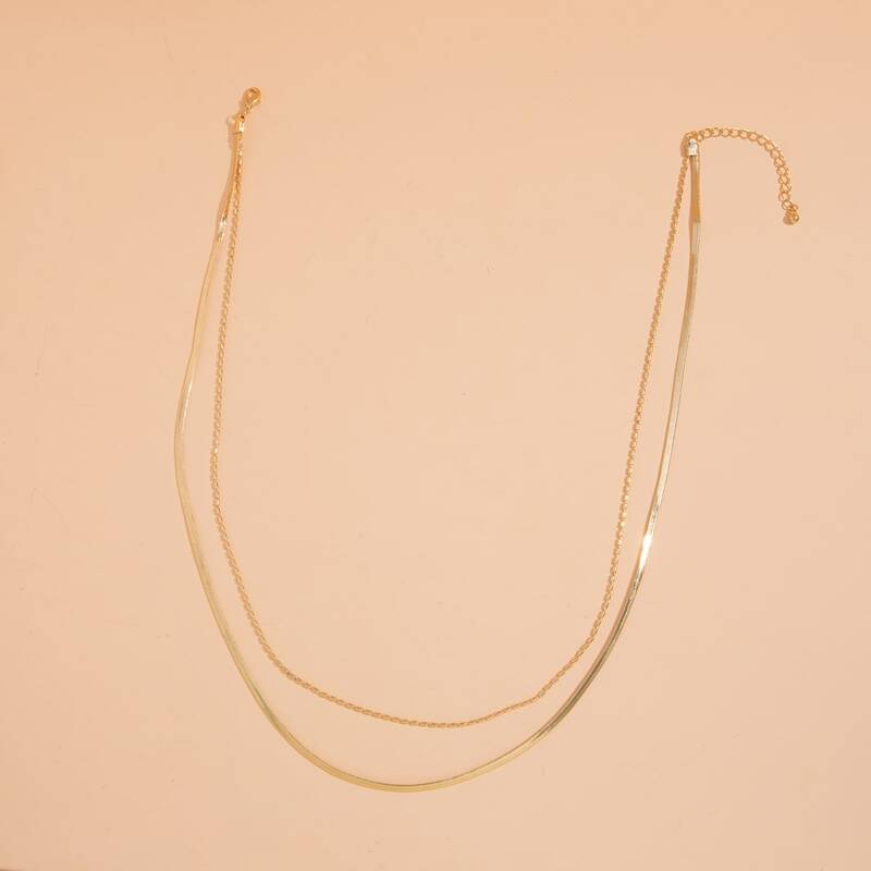 

Simple Layered Chain Necklace, Gold
