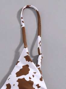 Cow Print Bikini Set For Summer Beach Vacation - Multicolor - View 4