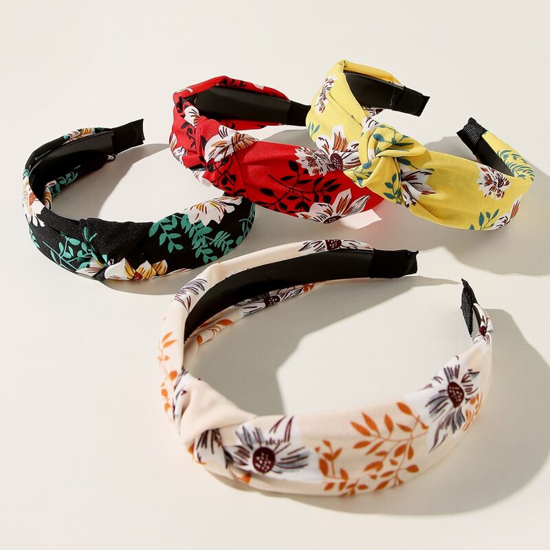 

4pcs Floral Knot Headband, Multicolor
