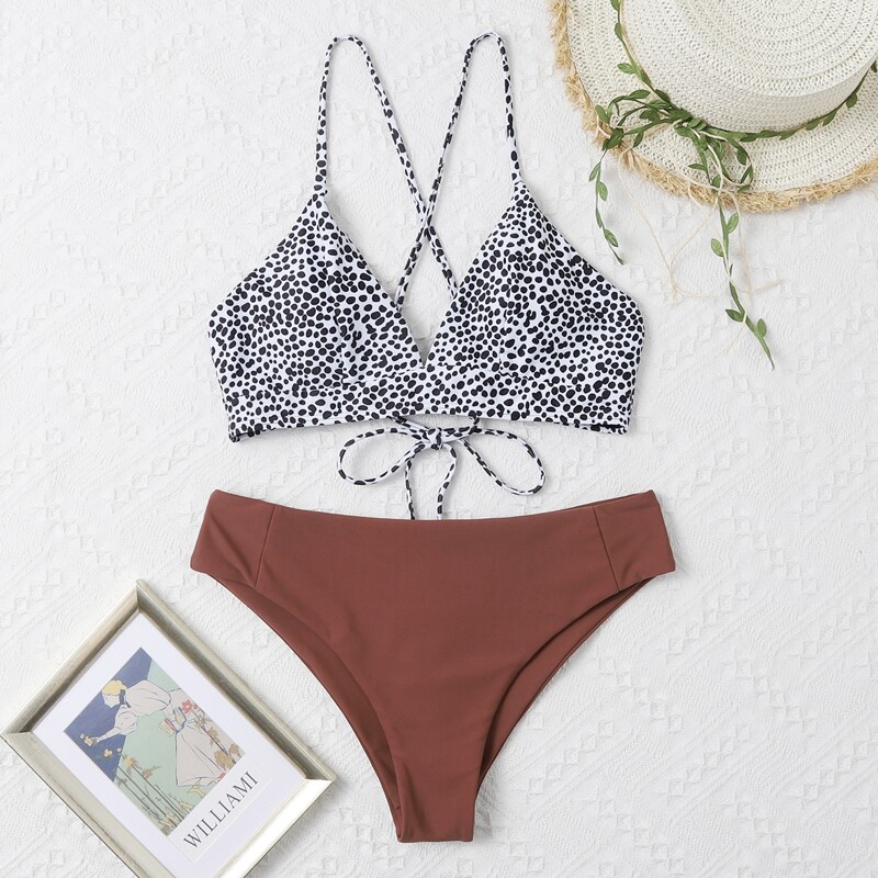 

Dalmatian Print Bikini Swimsuit, Multicolor