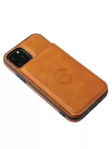 1pc Magnetic Wallet Leather Case With Card Slot, Crazy Horse Pattern Compatible With IPhone 15 Pro Max And Galaxy S24 Ultra - Brown - View 4