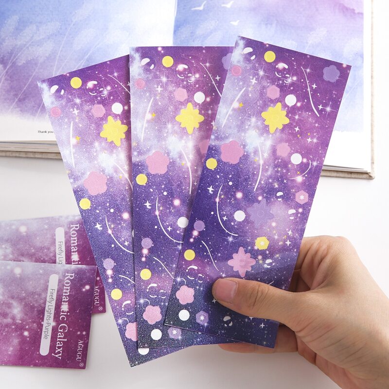 

1sheet Galaxy Pattern Sticker, Purple