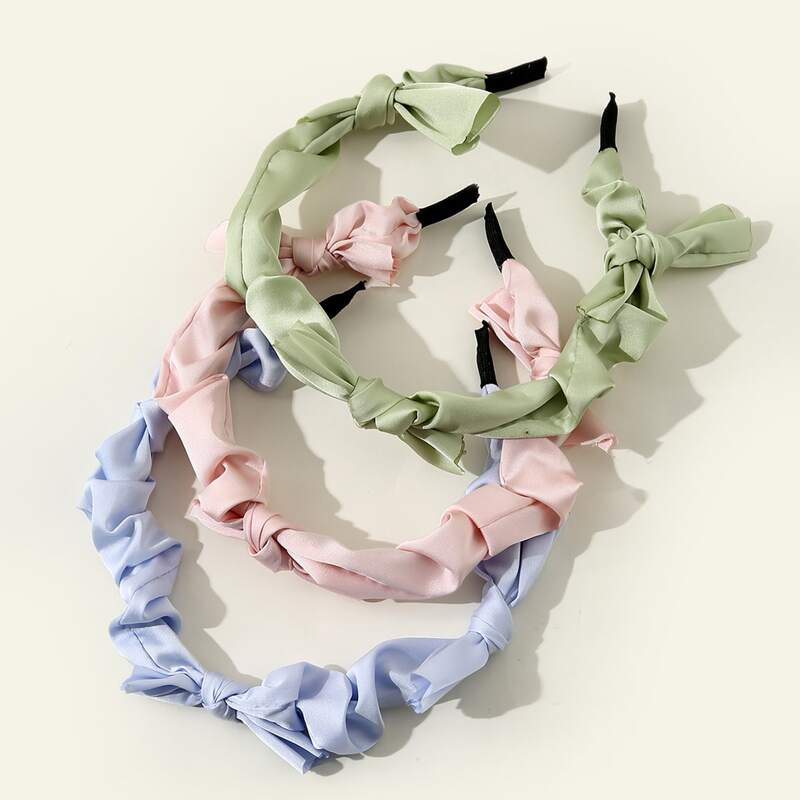 

3pcs Knot Hair Hoop, Multicolor