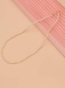 1pc Beaded Necklace - Beige - View 2