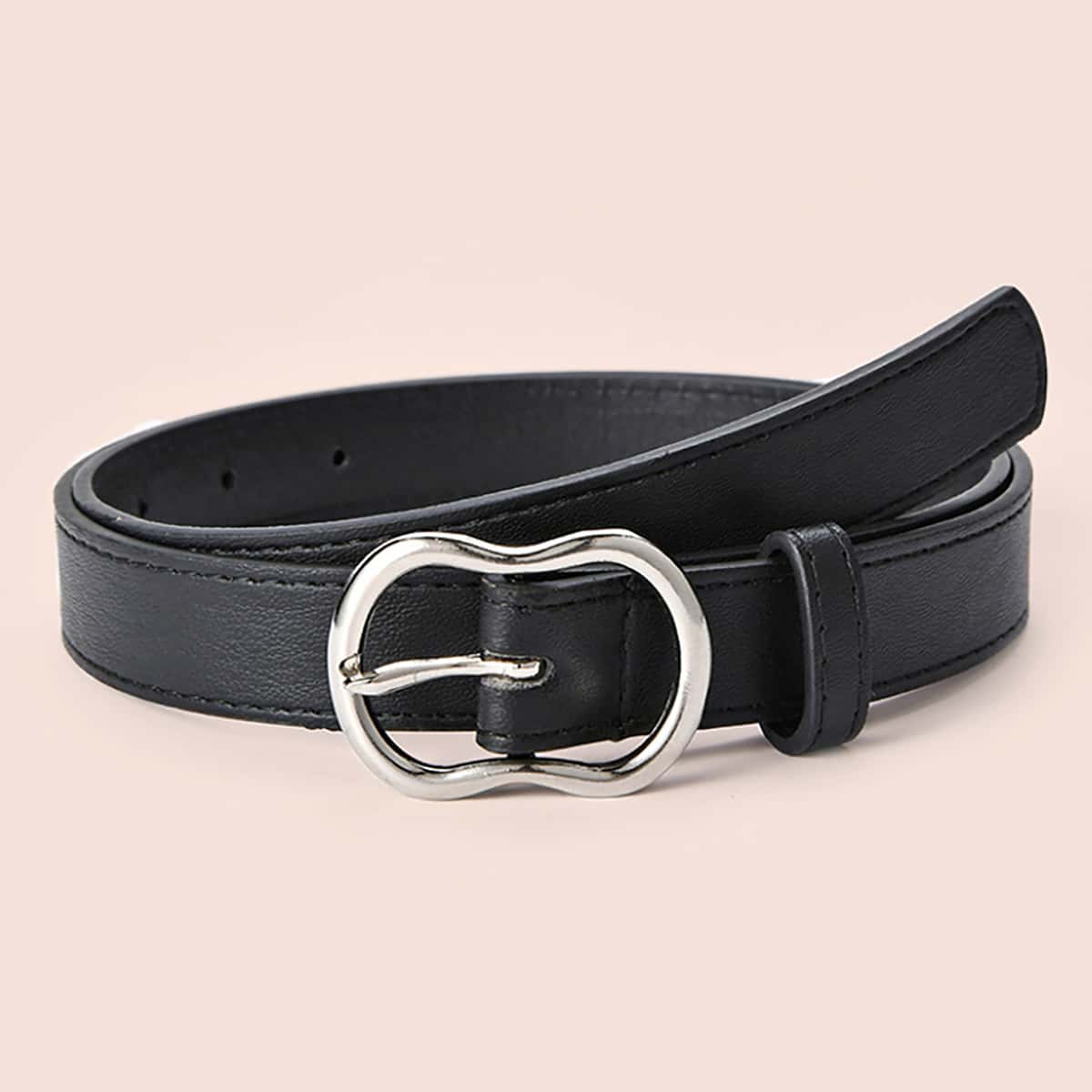 

Metal Buckle Belt, Black