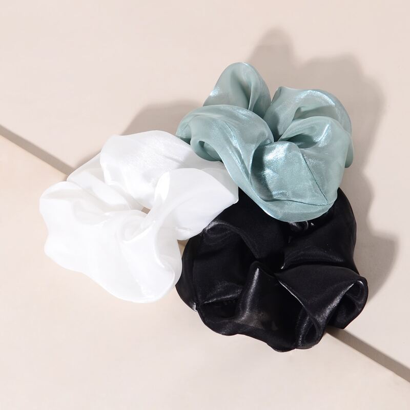 

3pcs Solid Scrunchie, Multicolor
