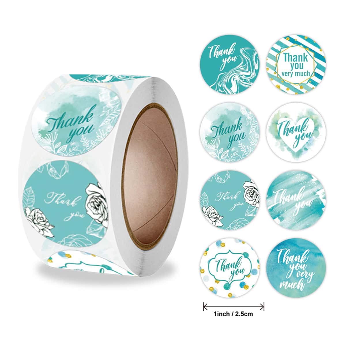 

1roll 500pcs Slogan Graphic Sealing Sticker, Multicolor