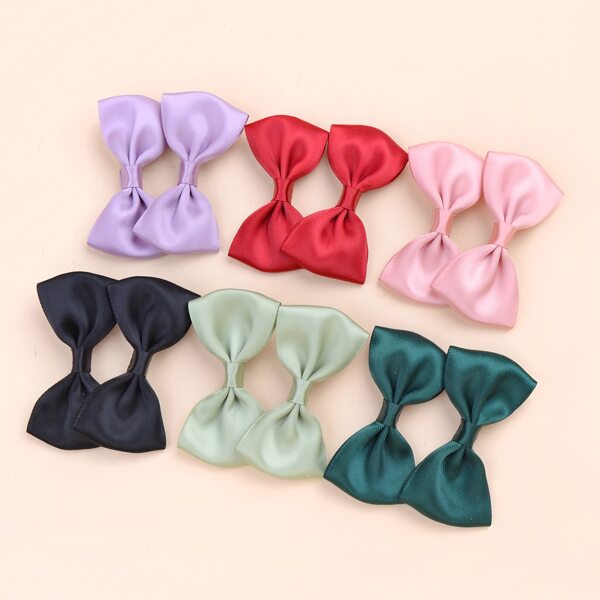 

18pcs Toddler Girls Bow Decor Hair Clip, Multicolor