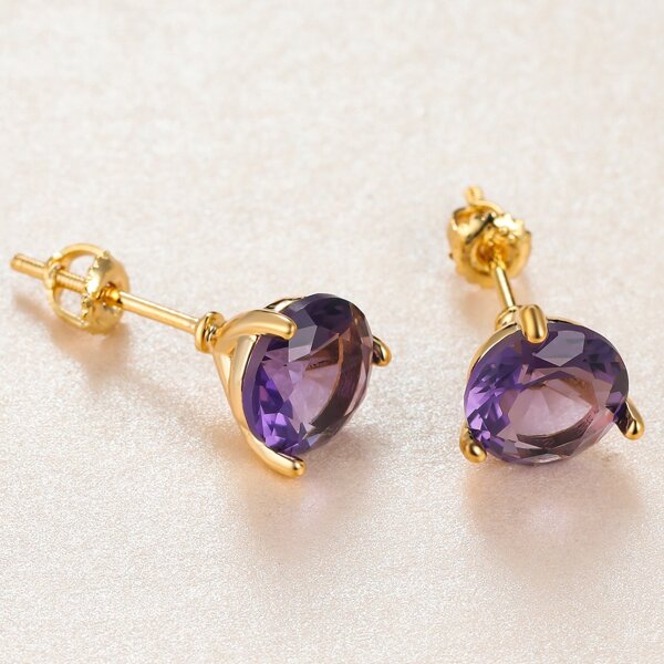 

Rhinestone Decor Stud Earrings, Purple