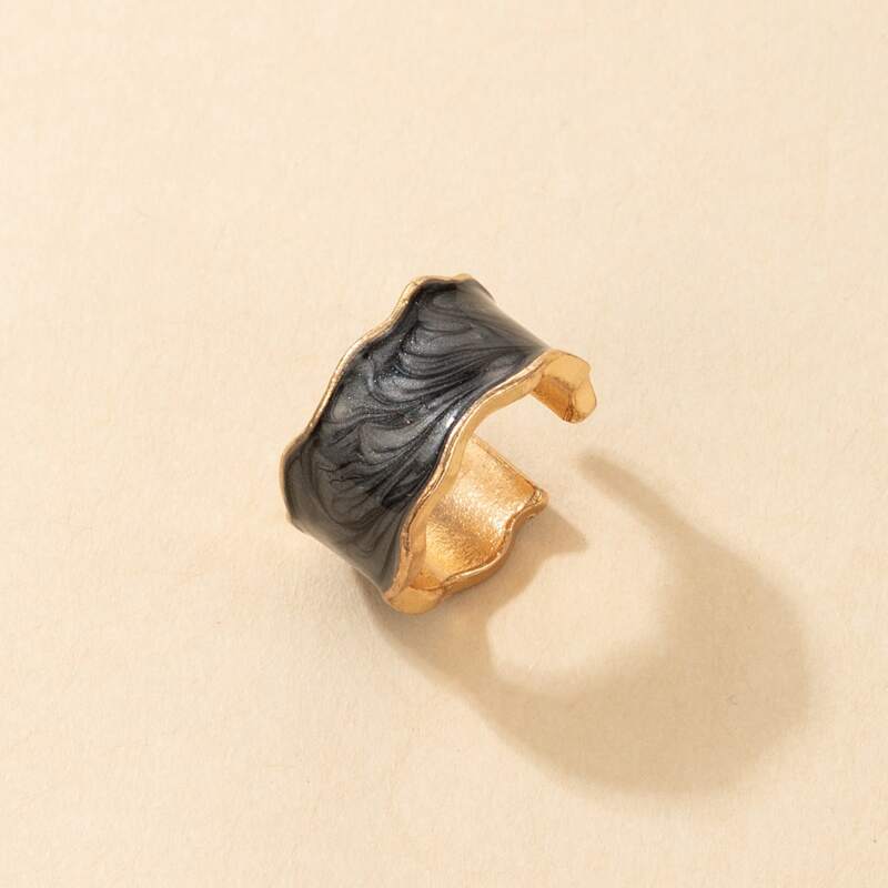 

1pc Scallop Cuff Ring, Grey