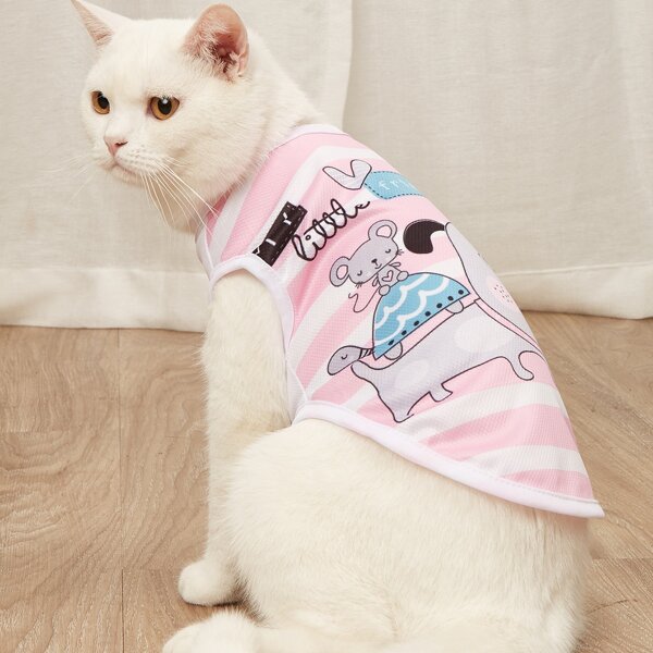 

Cartoon Graphic Pet Tank, Pink