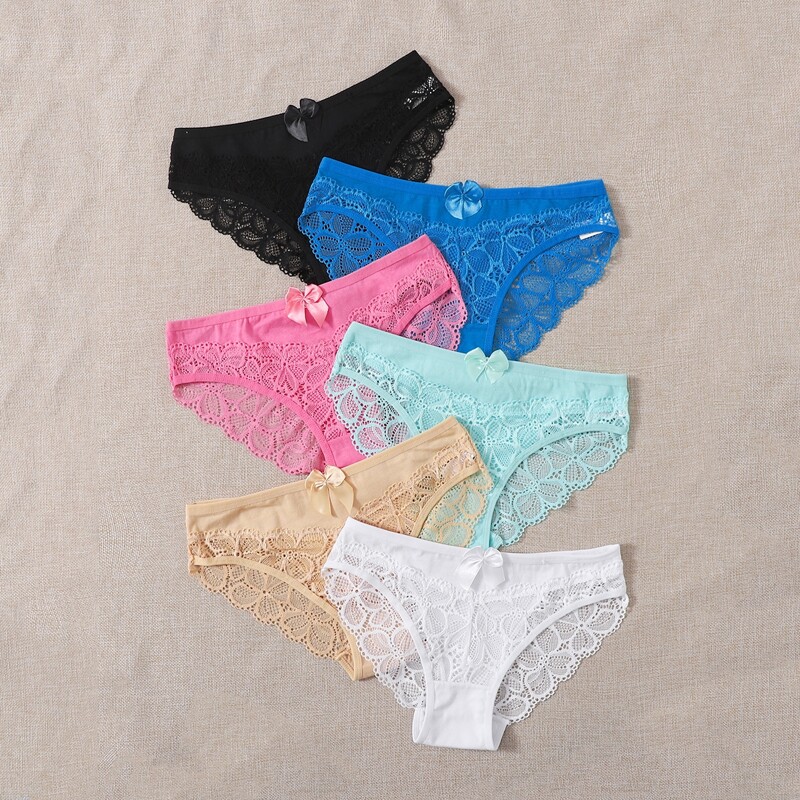

6pack Floral Lace Panty Set, Multicolor